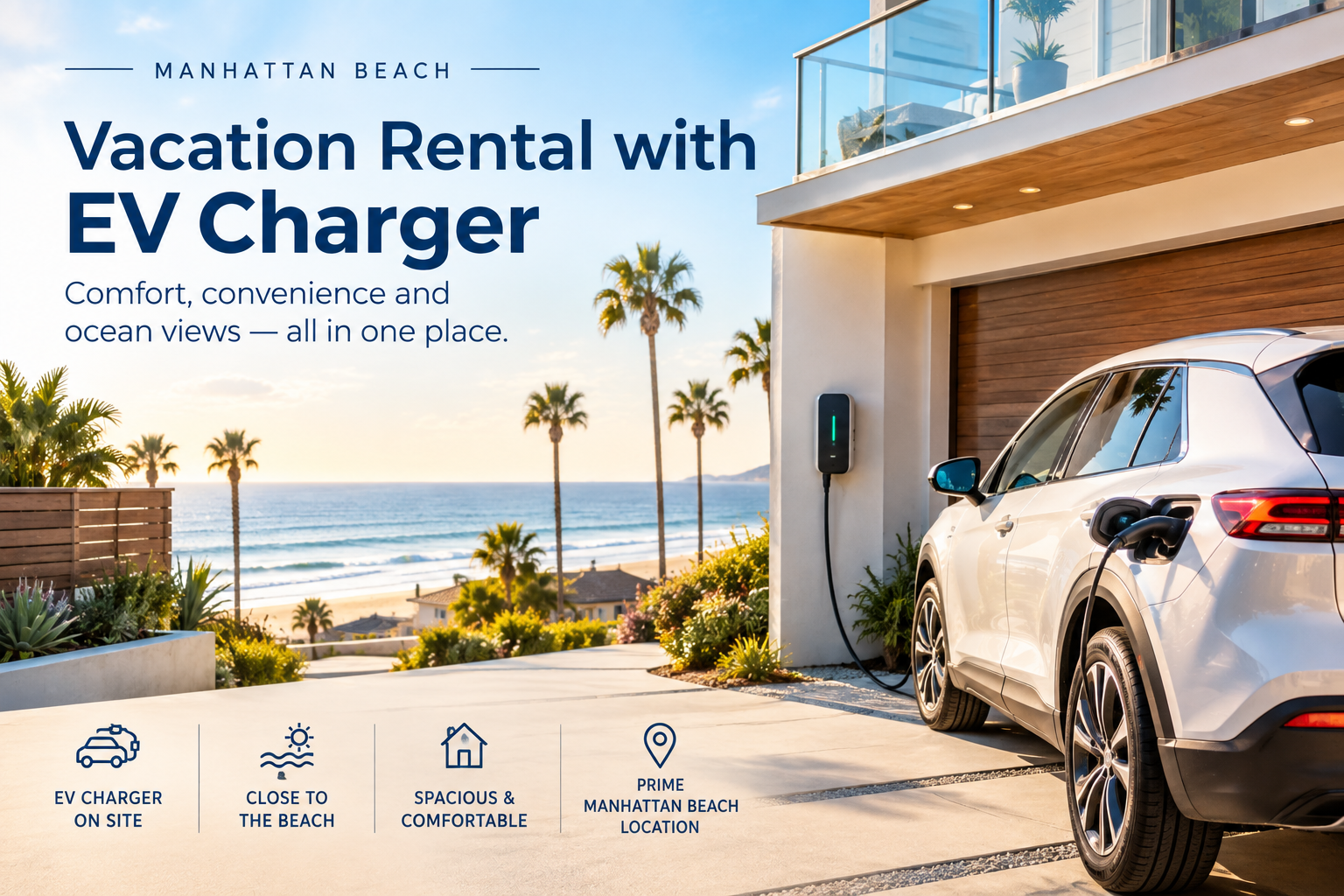 vacation rental with EV charger Manhattan Beach